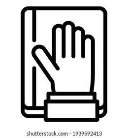 Democracy hand up icon. Outline democracy hand up vector icon for web design isolated on white background