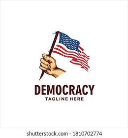 Logo der Demokratiehandsilhouette