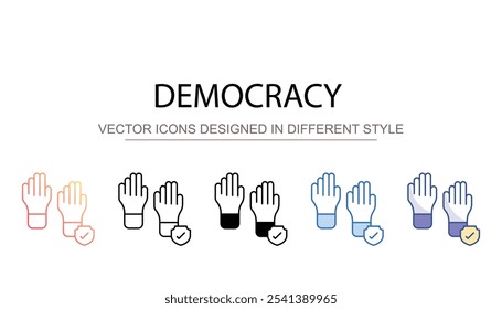 Diseño de icono de democracia con fondo blanco Ilustración de stock