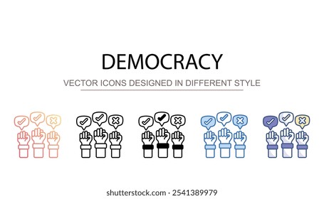 Diseño de icono de democracia con fondo blanco Ilustración de stock