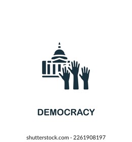 Democracy icon. Monochrome simple sign from election collection. Democracy icon for logo, templates, web design and infographics.