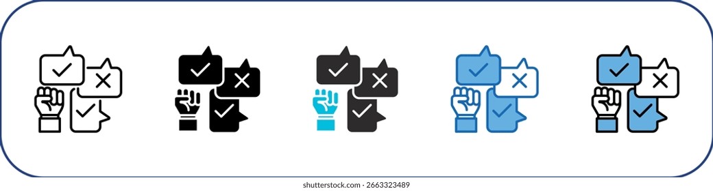 Paquete de iconos de democracia Ilustración multiestilo