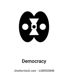 Democracy icon vector isolated on white background, logo concept of Democracy sign on transparent background, filled black symbol