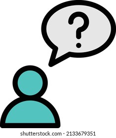 democracy icon.candidate with questions.person that have FAQ.politician with thoughts.color line icon