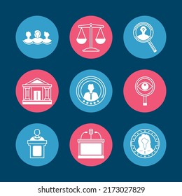 democracy icons collection vector style