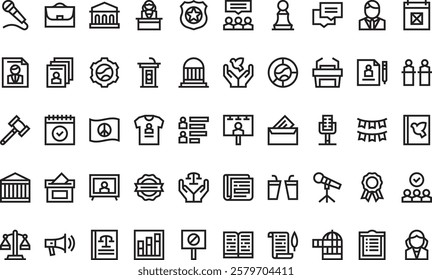 Democracy icons High-Quality Vector Icons Collection with Editable Stroke. Ideal for Professional and Creative Projects