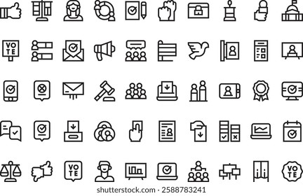 Democracy icons High-Quality Vector Icons Collection with Editable Stroke. Ideal for Professional and Creative Projects.