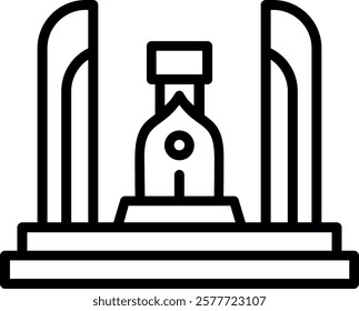 Democracy Monument Line Vector Icon Design