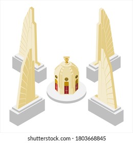 Monumento a la democracia en tailandia , vector isométrico