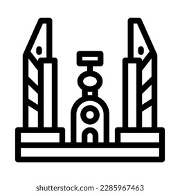 Diseño de iconos de línea de vectores para el Monumento a la Democracia