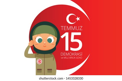 Democracy and National Unity Day of Turkey Vector Illustration
