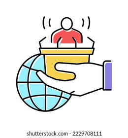 democracy social problem color icon vector. democracy social problem sign. isolated symbol illustration
