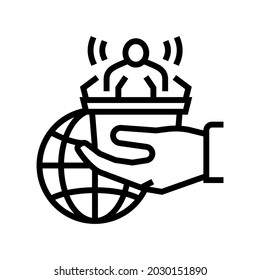 democracy social problem line icon vector. democracy social problem sign. isolated contour symbol black illustration