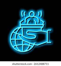 democracy social problem neon light sign vector. democracy social problem illustration