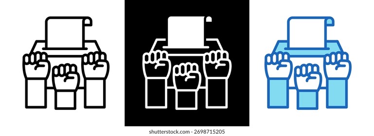 Ícone do Sistema da Democracia branco Ilustração de Vetor preto
