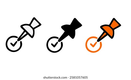 Democracy thin line icon: hand puts ballot with tick in box. Modern vector illustration of election.