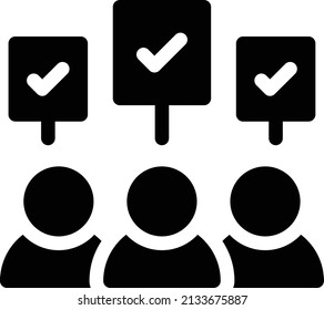 icono plano de glifo vector de democracia