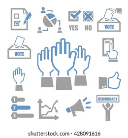 democracy, vote icon set
