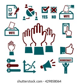 democracy, vote icon set