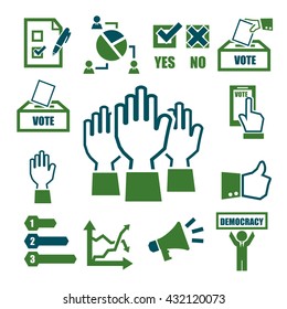democracy, vote icon set