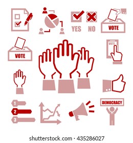 democracy, vote icon set