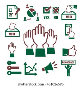 democracy, vote icon set