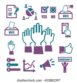 democracy, vote icon set