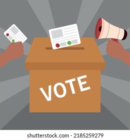 democracy voting box and ballot
