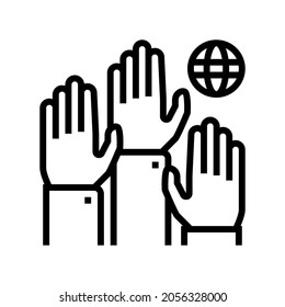 democracy world line icon vector. democracy world sign. isolated contour symbol black illustration