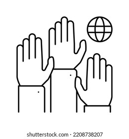 democracy world line icon vector. democracy world sign. isolated contour symbol black illustration