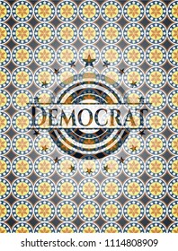  Democrat arabesque emblem. arabic decoration.
