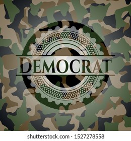 Democrat camo emblem. Vector Illustration. Detailed.