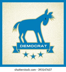 Democrat Donkey Blue Political Election Vector Stock Vector (Royalty ...