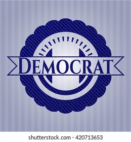 Democrat emblem with denim texture