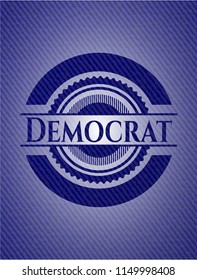 Democrat emblem with jean background