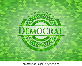 Democrat green mosaic emblem