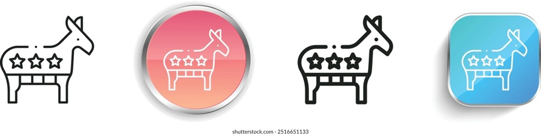 democrat icon. Thin Linear, Regular and Button Style Design Isolated On White Background