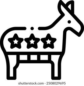 democrat icon. Thin Linear Style Design Isolated On White Background