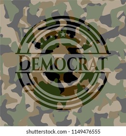Democrat on camo texture