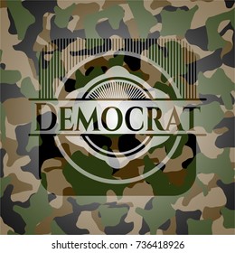 Democrat on camouflaged pattern