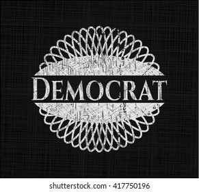 Democrat on chalkboard