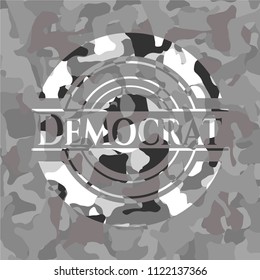 Democrat on grey camo pattern