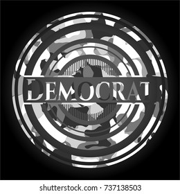 Democrat on grey camo pattern