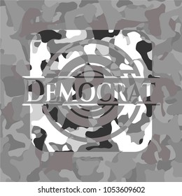 Democrat on grey camouflage pattern