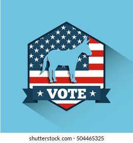 democrat political party animal vector illustration design