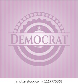 Democrat realistic pink emblem