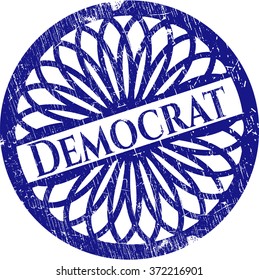 Democrat rubber stamp with grunge texture