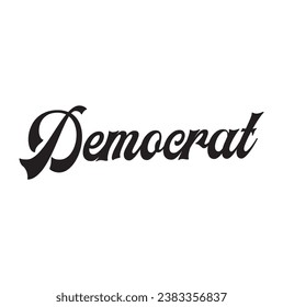 democrat text on white background.