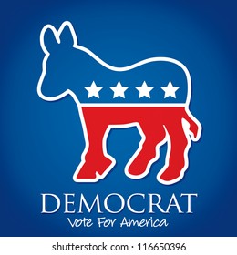 "Democrat Vote For America" election card/poster in vector format.