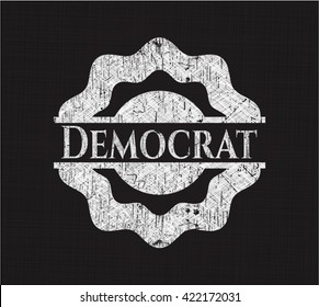 Democrat written on a blackboard